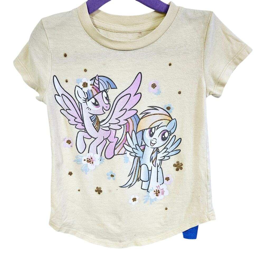 Jumping Bean Girls 3T Short Sleeve Little Pony Graphic Tee Pastel Yellow Pegasus